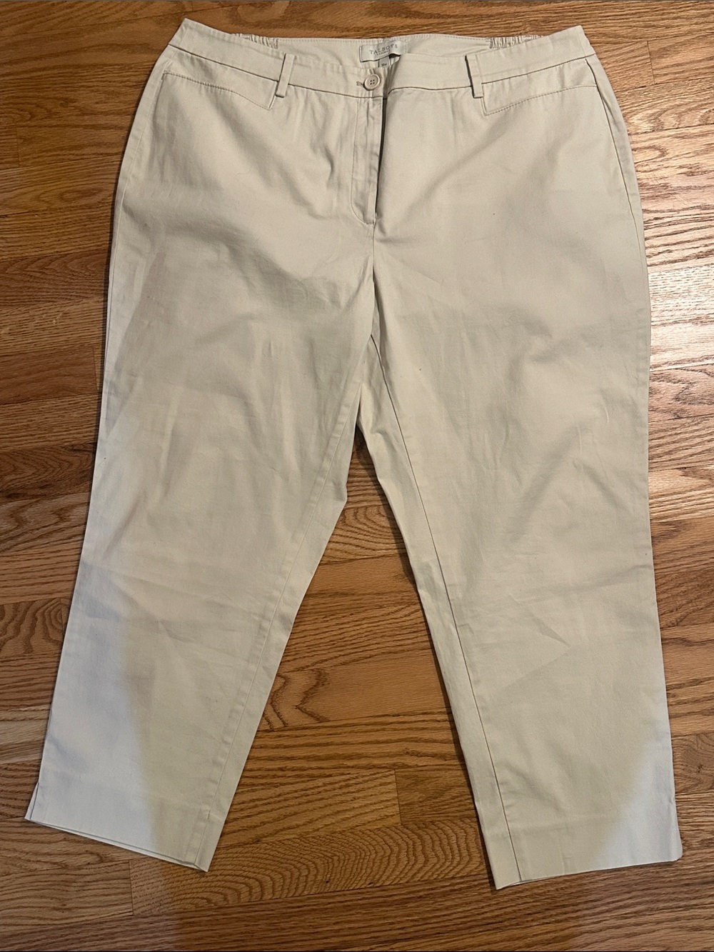 Talbots Cream Straight-Leg Chino Pants